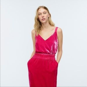J Crew Hot Pink velvet tank XS